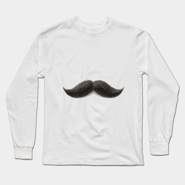 Black mustache Long Sleeve T-Shirt by dodgerfl